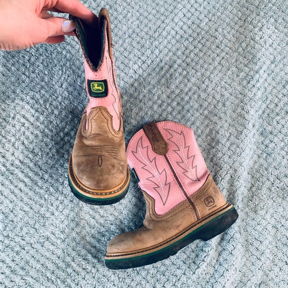 John Deere Shoes John Deere Dan Post Kids Pinkbrown Cowboy Boots